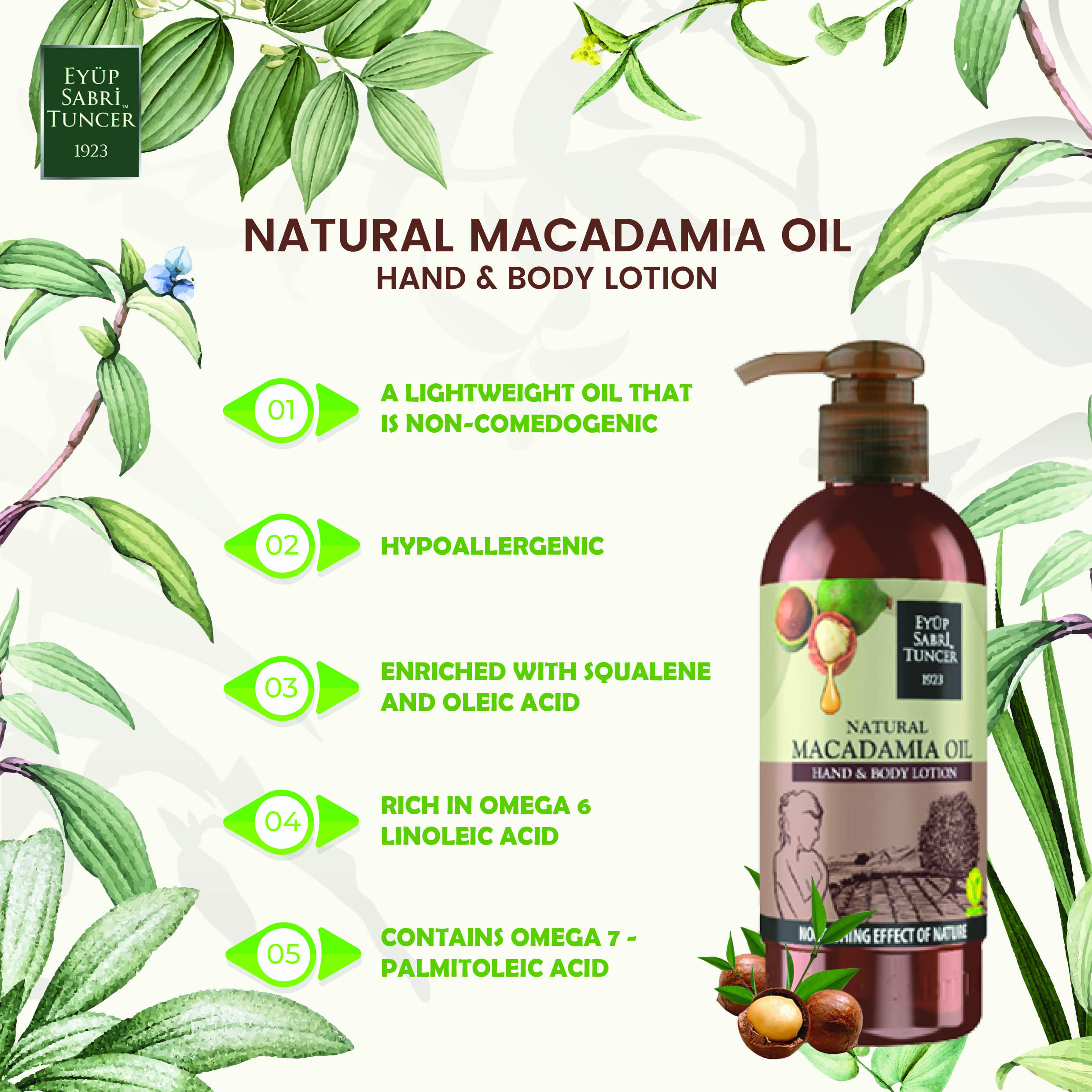 Natural Macadamia Oil Hand and Body Lotion/250ml